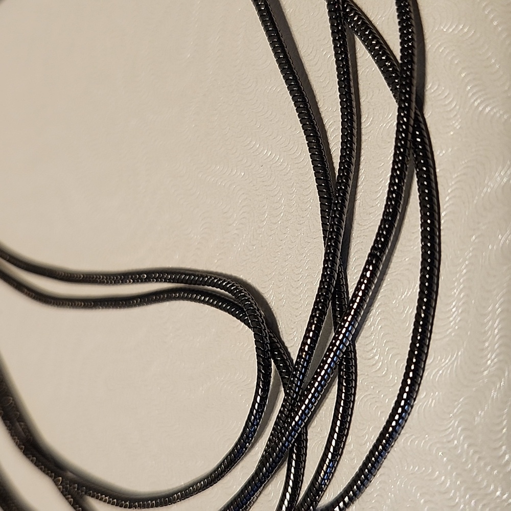 Black Double Chain Necklace 18in